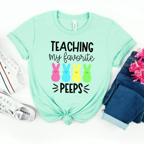 Teaching My Favorite Peeps Teacher Easter Day Shirt image 0