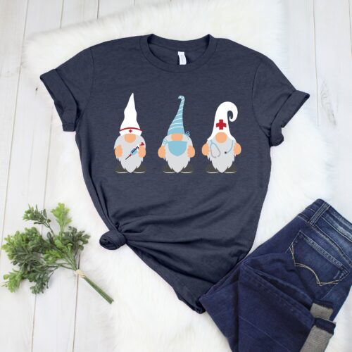 Gnomes Nurse Doctor RN Week CNA Cute Funny School Shirt image 0