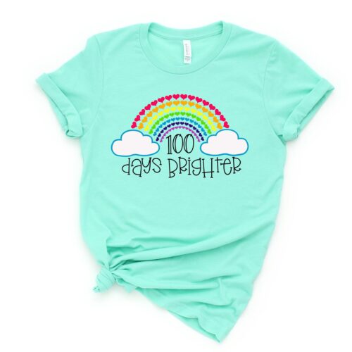 Teacher 100 Days Brighter Appreciation Back to School Shirt image 0