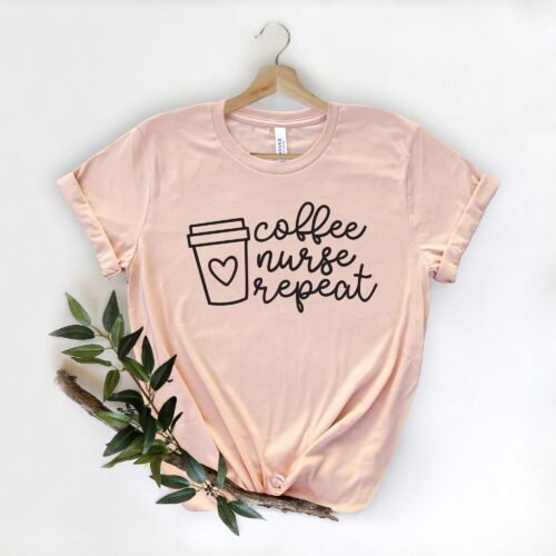 Coffee Nurse Repeat Cute Appreciation Week RN Shirt image 0