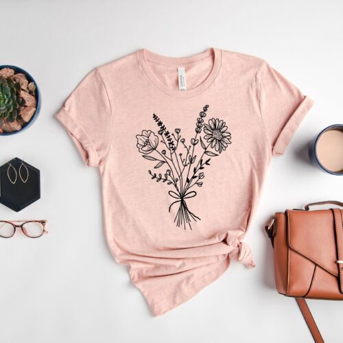 Bouquet Plant Botanical Mom Gardening Flower Lover Women Shirt image 0