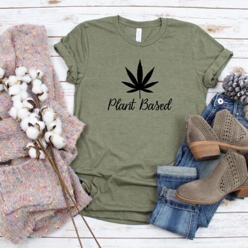 Plant Based Weed Cannabis Leaves Marijuana Festival Stoner Shirt image 0