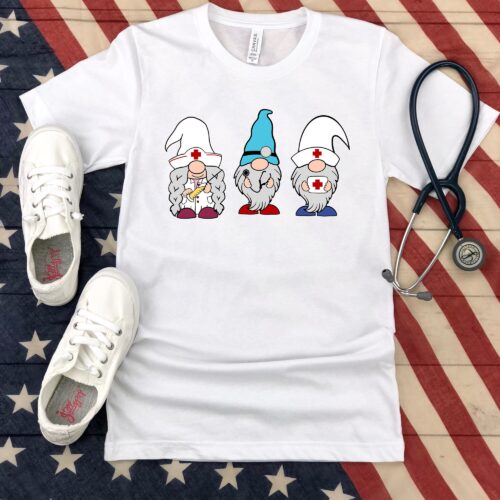 Nurse Gnomes Cute Medical School Life Funny Student Shirt image 0