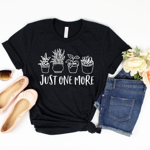 Plant Lover Just One More Lady Botanical Gardening Shirt image 2