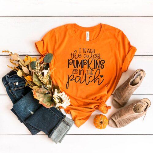 Fall Teacher Halloween Cute I Teach The Cutest Pumpkins In The Patch Shirt image 0