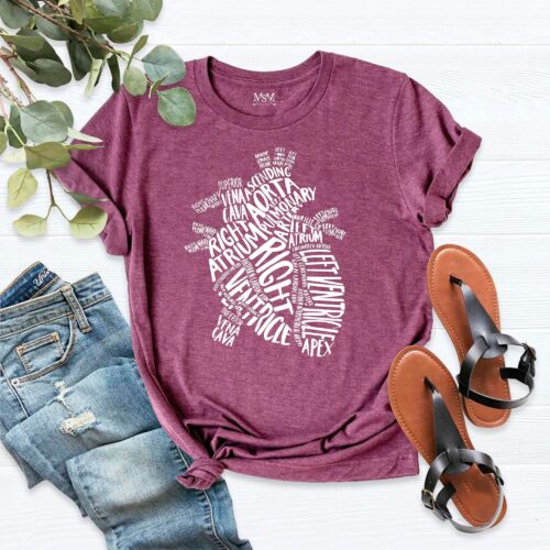 Nurse School Student Spirit Anatomical Heart Funny Shirt image 0