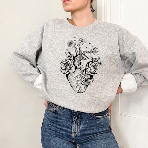 Floral Heart Nurse Cardiac Heart Surgery Health Matters Sweatshirt image 0