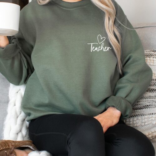 Teacher Heart Appreciation Cute Funny Back To School Sweatshirt image 0