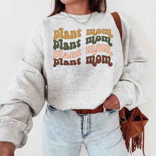 Plant Mom Lover Crazy Lady Indoors Cute Sweatshirt image 0