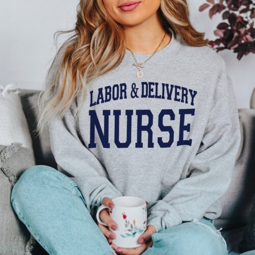 Vintage Labor and Delivery L&D Nurse School Grad Baby Appreciation Sweatshirt image 0