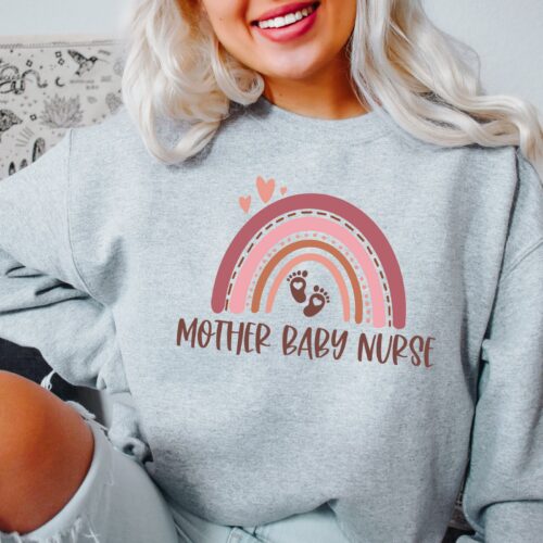 Mother Baby Nurse Postpartum NICU RN OB Sweatshirt image 0