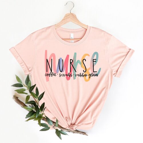 Coffee Scrubs Rubber Gloves Nurse Life Definition School Cute Shirt image 0