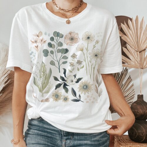 Vintage Pressed Flowers Botanical Floral Cute Garden Shirt image 0