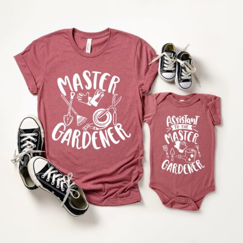 Master Gardener Assistant To Couple Mommy And Me Father's Day Shirt image 0