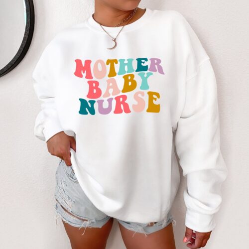 Mother Baby Nurse Postpartum NICU PICU RN OB Sweatshirt image 0