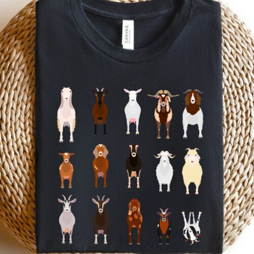 Cottagecore Doodle Goat Theme Farm Animal Teacher Birthday Shirt image 0