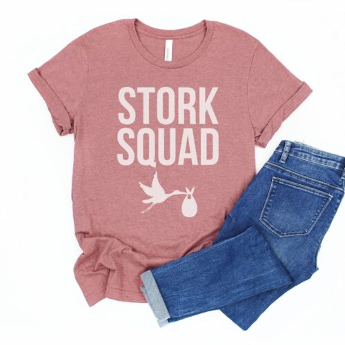 Stork Squad Labor And Delivery Mother Baby Nurse NICU OB Group Shirt image 0