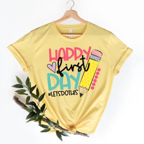 Happy First Day of School Teacher Kindergarten Appreciation Shirt image 0