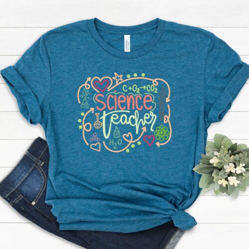 Cool Science Teacher Spirit Cute Funny Chemistry Shirt image 0