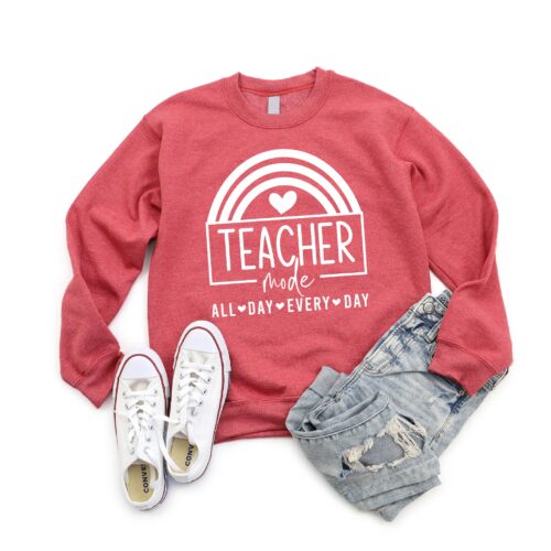 Teacher Mode All Day Every Day Life Funny Elementary School Shirt image 0