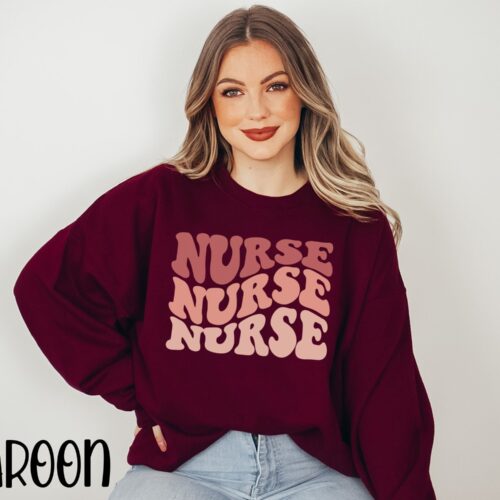 Retro Nurse RN Floral School Grad Life Sweatshirt image 0