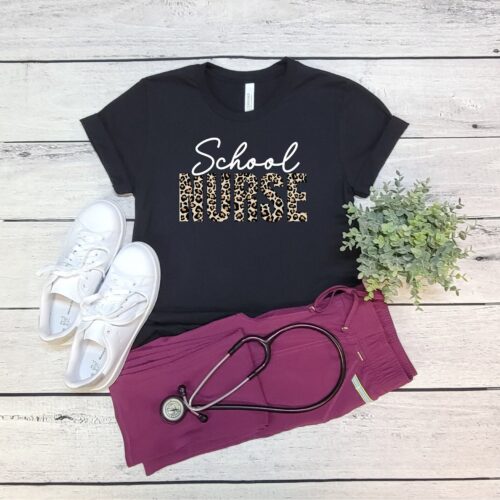 Leopard School Nurse Appreciation Week Medical Shirt image 0