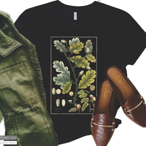 Fall Oak Botanical Wildflower Garden Plant Women Lover Shirt image 0