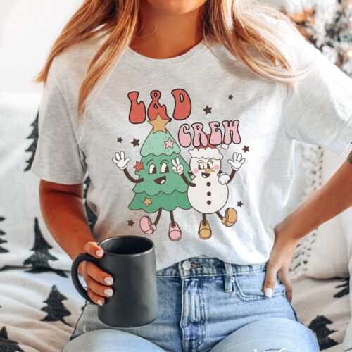 L&D Nurse Christmas Labor and Delivery Hospital Party Festive Group Shirt image 0