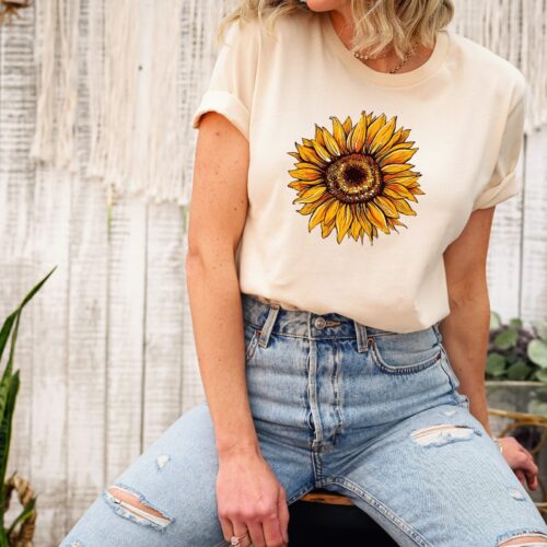 Sunflower Women Garden Funny Floral Plant Sunshine Shirt image 0