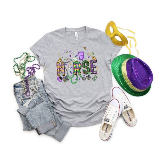 Mardi Gras Nurse Festival Fat Tuesday Appreciation New Orleans Shirt image 0