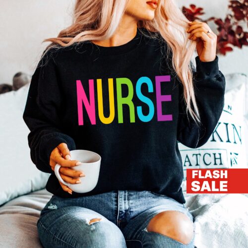 Nurse School Rainbow Graduation Cute Sweatshirt image 0