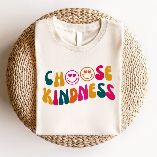 Choose Kindness Positive Affirmation Cute Teacher Smiley Face Funny Kindergarten Shirt image 0