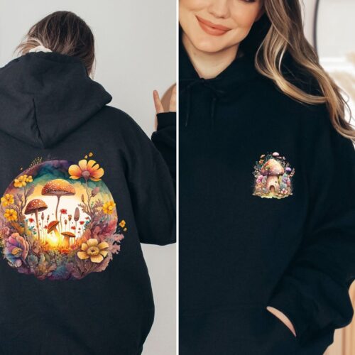 Vintage Mushroom Cottagecore Fairy Aesthetic Plants Goblincore Hoodie image 0