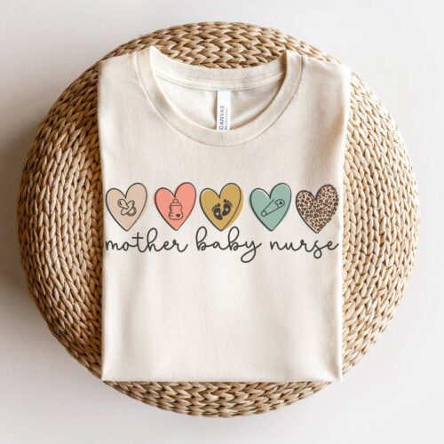 Mother Baby Nurse OB OBGYN Postpartum NICU Neonatal Baby Shirt image 0