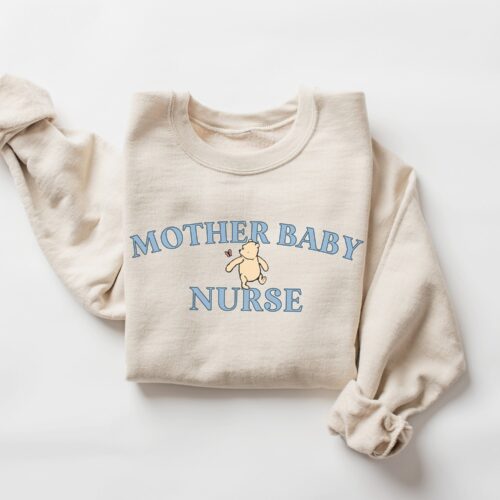 Winnie the Pooh Mother Baby Nurse Delivery Postpartum Bear Sweatshirt image 0