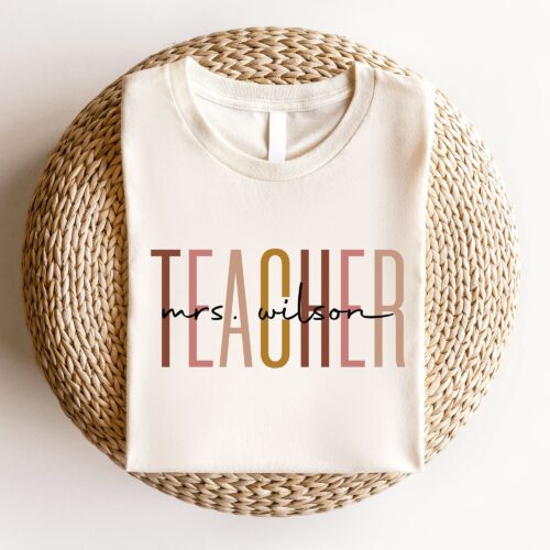 Custom Teacher Last Name Cute Appreciation Elementary Shirt image 0