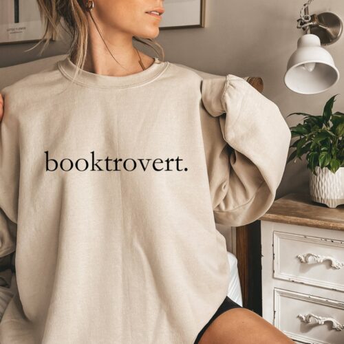 Booktrovert Lover Cute Librarian Teacher Sweatshirt image 0