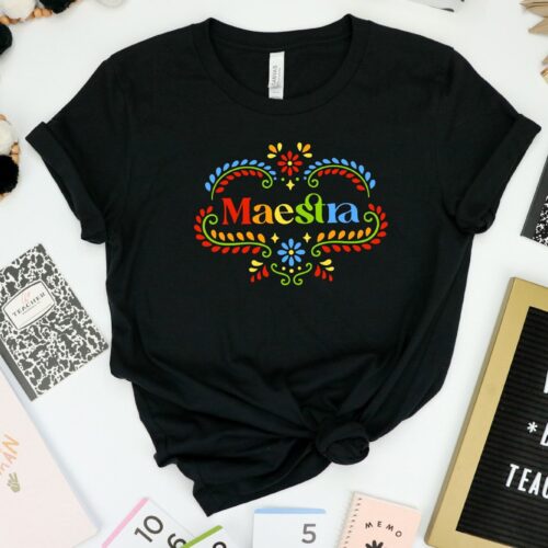 Maestra Spanish Teacher Pen Life Cute Funny Day Shirt image 0