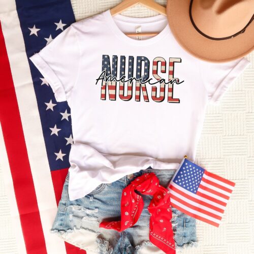 American Nurse 4th of July Life Patriotic Memorial Day Shirt image 0