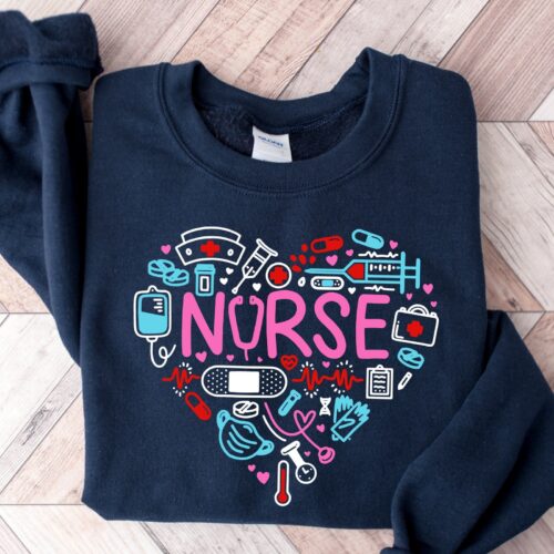 Nurse Love Cute Appreciation Week Heart Sweatshirt image 0