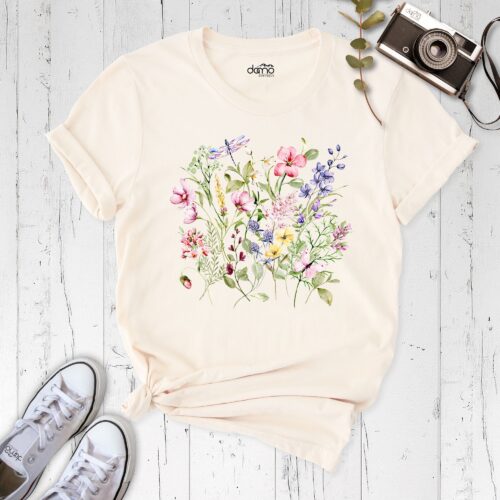 Wildflower Floral Ladies Garden Lover Pressed Nature Shirt image 0