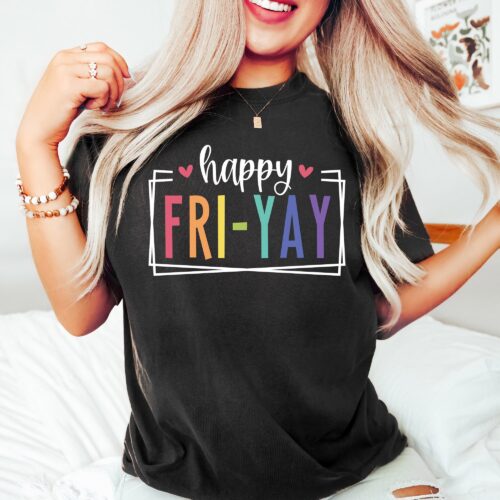 Fri-Yay Teacher Funny Saying Weekend Team Heart Shirt image 0