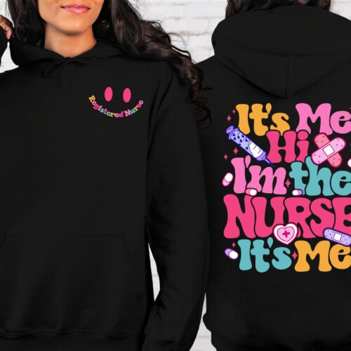 Groovy RN It’s Me Hi I’m the Nurse VSCO Hoodie image 0