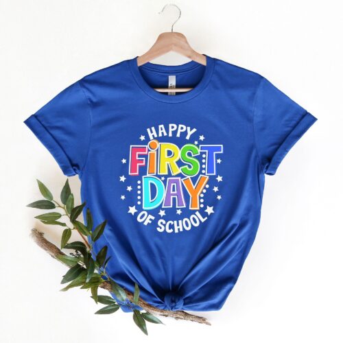 Happy First Day of School Teacher Life Star Cute Shirt image 0