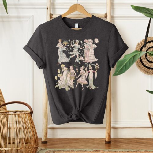 Vintage Garden Fairies Style Botanical Aesthetic Shirt image 0