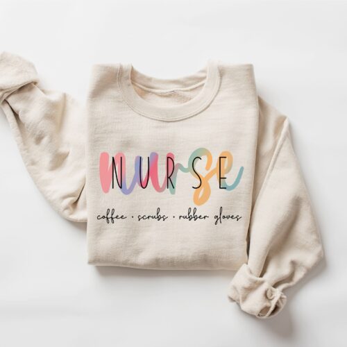 Nurse Coffee Scrub Rubber Gloves Life Definition School Sweatshirt image 0