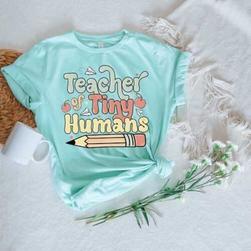 Teacher Of Tiny Humans Kindergarten Little Preschool Pre-K Shirt image 0