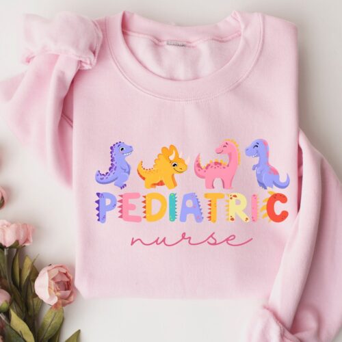 Pediatrics Dinosaurs PEDS Nurse Cute School Sweatshirt image 0