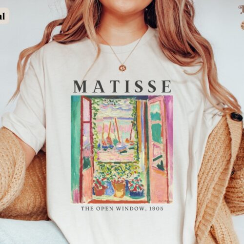 Matisse The Open Window Famous Painting Teacher Shirt image 0