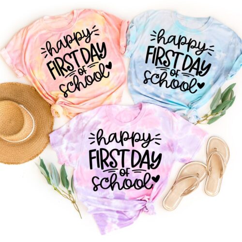 Teacher Happy First Day OF School Kindergarten Christmas Shirt image 0